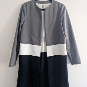 Anne Klein Collarless Colorblock Light Jacket